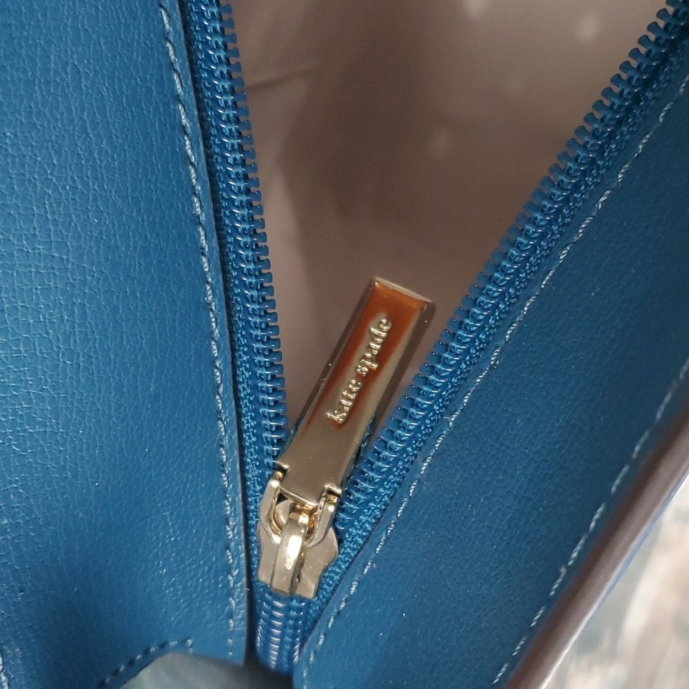 Kate Spade | Harper Peacock Blue Leather Tote Shoulder Bag - Picture 6 of 11